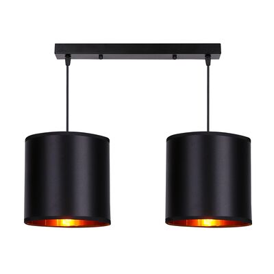 Lampa wisząca CANDIDA czarny 2 x 40 W E27 abażur czarny