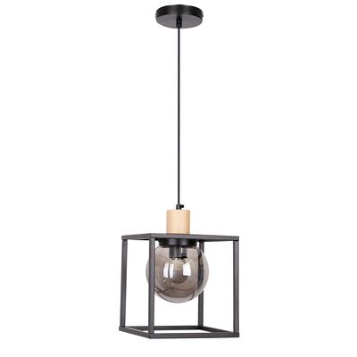 Lampa wisząca RETRO czarny 1 x 40 W E27 klosz dymiony