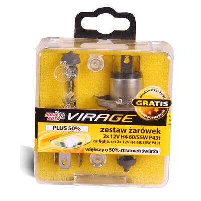 Żarówka Plus 50 % 12 V 55 W H460, zestaw: 2 sztuki z gratisem Moje Auto VIRAGE