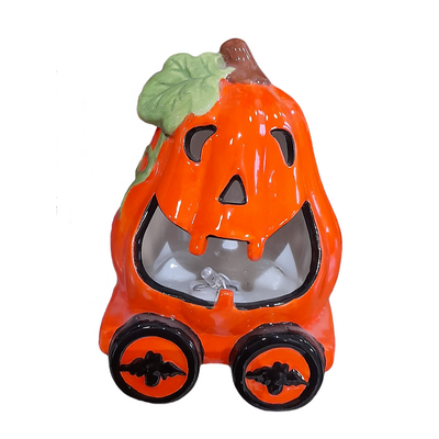 Figurka pomarańczowa dynia z LED 10 cm