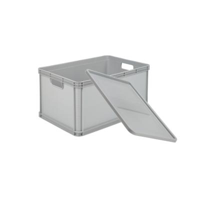 Pojemnik transport box 64 l jasnopopielaty robert 60 x 40 x 32 cm keeeper z pokrywą