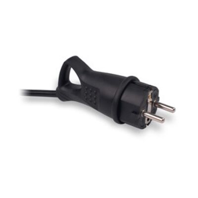 Wtyczka gumowa prosta z/u Uni-Schuko 16 A czarna IP44 16 A 250 V~