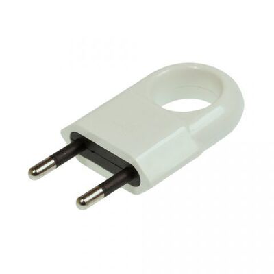 Wtyczka płaska 10 A 250 V biała