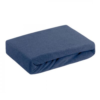 Prześcieradło frotte 220 x 200+20 cm granatowy