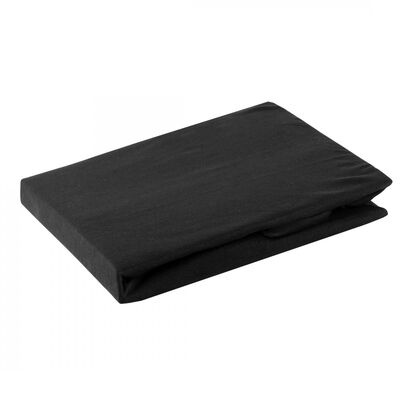 Prześcieradło jersey z gumką 180 x 200+30 cm czarny