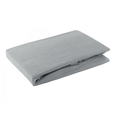 Prześcieradło jersey z gumką 160 x 200+30 cm stalowy