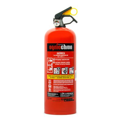Gaśnica proszkowa 2 kg GB-2X-ABC/PM z wieszakiem Moje Auto VIRAGE