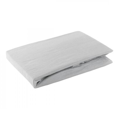 Prześcieradło jersey z gumką 180 x 200+30 cm jasnoszary