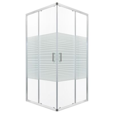 Kabina natryskowa Madera Str 80 SOLO, kwadratowa, 79x79x190cm, szkło transparentne 4 mm z dekorem białe paski, bez brodzika, profil chrom