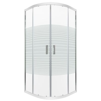 Kabina natryskowa Madera Str 90 SOLO, półokrągła, 89x89x190cm, szkło transparentne 4 mm z dekorem białe paski, bez brodzika, profil chrom