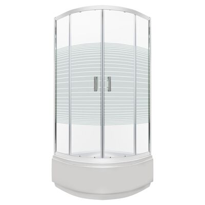 Kabina natryskowa Madera Str 80 GL SOLO półokrągła 80 x 80 x 204 cm z głębokim brodzikiem profil chrom Kerra