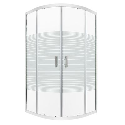 Kabina natryskowa Madera Str 90 GL SOLO, półokrągła, 89x89x165cm, szkło transparentne 4 mm z dekorem białe paski, bez brodzika, profil chrom