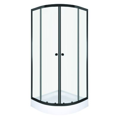 Kabina natryskowa z brodzikiem LEO 90 BL czarna Kerra