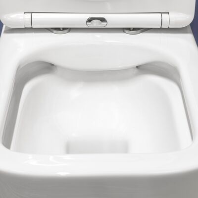 Miska WC bezkołnierzowa Tinos z deską wolnoopadającą, biała
