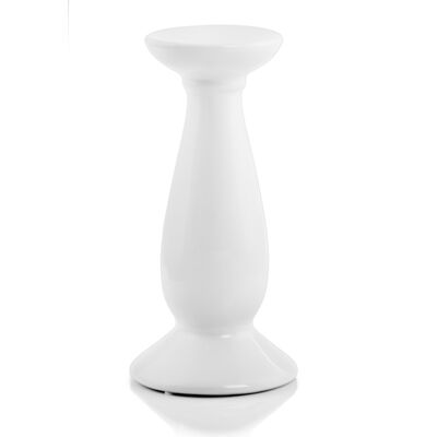 Świecznik postument 32 cm biały