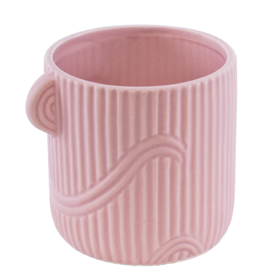 Osłonka ceramiczna OIDO z uchem różowa 11,5 cm DHG