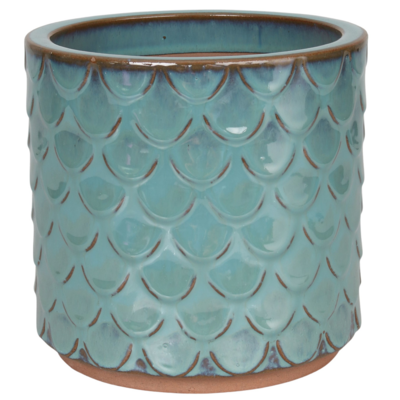 Donica 4397 szkliwo CYLINDER mrozoodporna 36 x 32 cm morski błękit 021