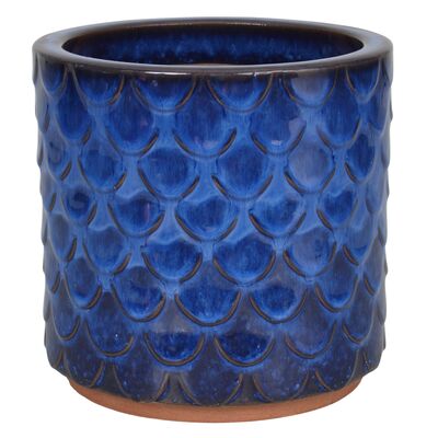 Donica 4397 szkliwo CYLINDER mrozoodporna 36 x 32 cm niebieski 007