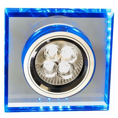 Oprawa stropowa SS-22 GU10 50 W+SMD 2,1 W niebieski/chrom