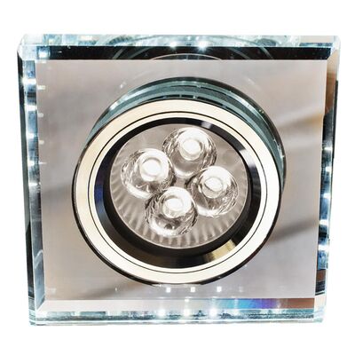Oprawa stropowa SS-22 GU10 50 W+SMD 2,1 W biały/chrom