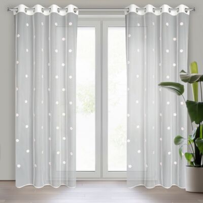Firana na przelotkach ELSA 140 x 250 cm biały