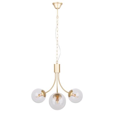Lampa wisząca DANI mosiądz 3 x 40 W E14 klosz transparentny