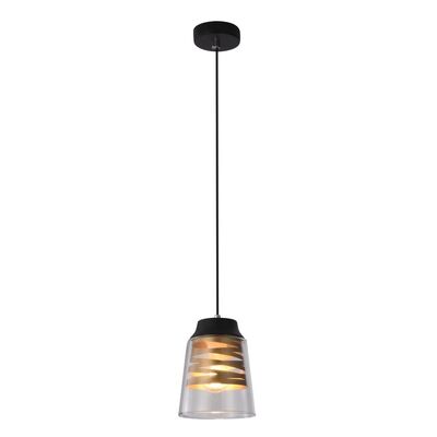 Lampa wisząca FRESNO czarny 1 x 60 W E27 klosz transparentny