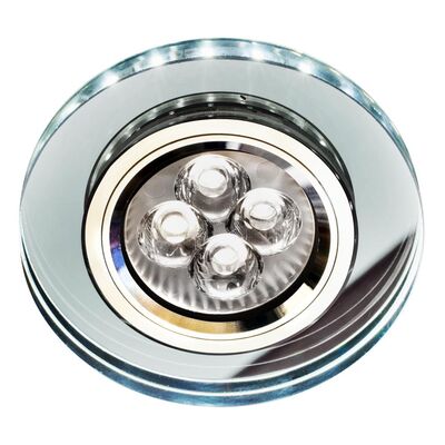 Oprawa stropowa stała okrągła SS-23 GU10 50 W+LED SMD 2,1 W chrom-biały