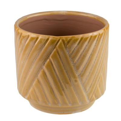 Osłonka ceramiczna LEVI brązowa 18 cm DHG