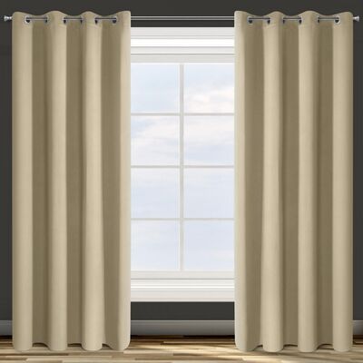 Zasłona gotowa na przelotkach 250 x 135 cm beżowy