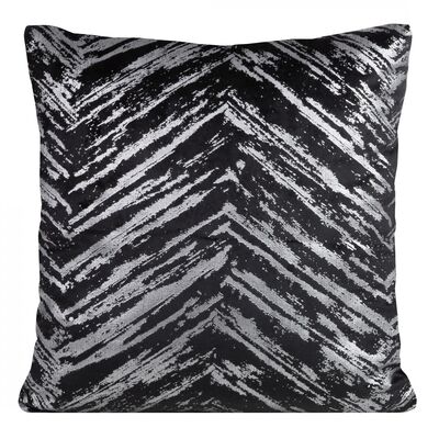 Poszewka dekoracyjna SARA 40 x 40 cm czarno-srebrna