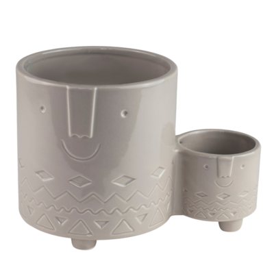 Osłonka ceramiczna FACE podwójna szara 20 cm DHG