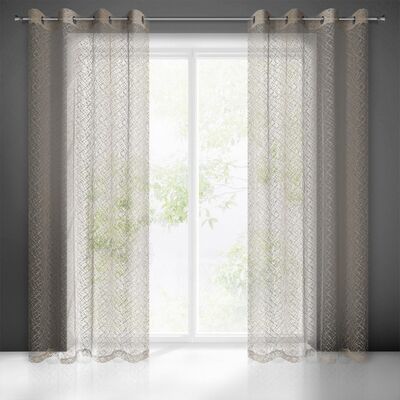 Firana gotowa na przelotkach AMANDA 250 x 140 cm beżowy
