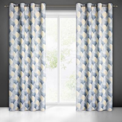 Zasłona gotowa na przelotkach ASETA 250 x 140 cm szaro-niebieski
