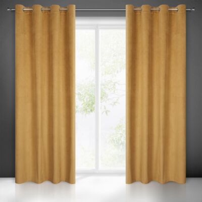 Zasłona gotowa na przelotkach LILI 250 x 140 cm żółty