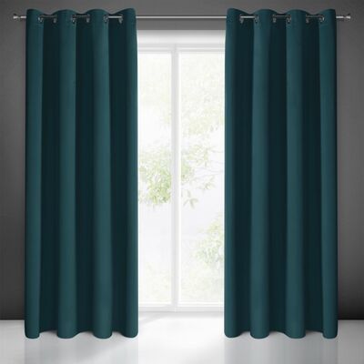 Zasłona gotowa na przelotkach LOGAN 250 x 135 cm petrol