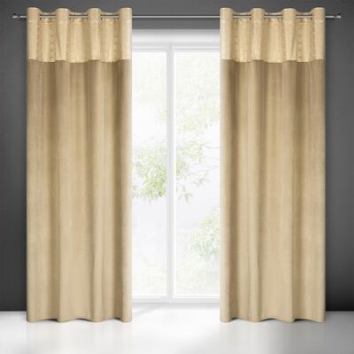 Zasłona gotowa na przelotkach ELEN 250 x 140 cm beżowy