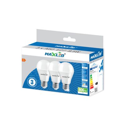 Żarówka LED A60 8,5 W 4000 K E27 3 sztuki