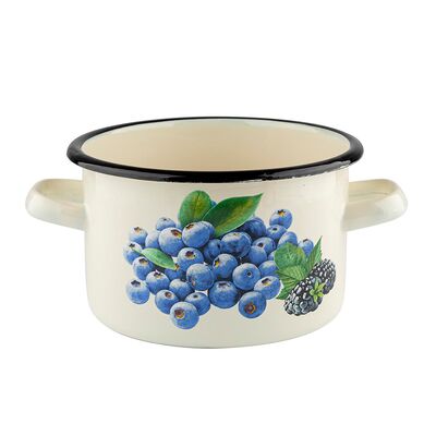 Garnek emaliowany prosty BORÓWKA 16 cm 2 l UA