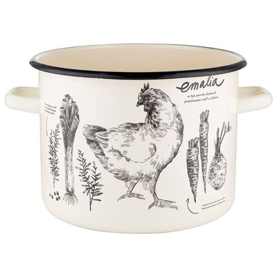Garnek emaliowany prosty ROSÓŁ 22 cm 6,4 l UA