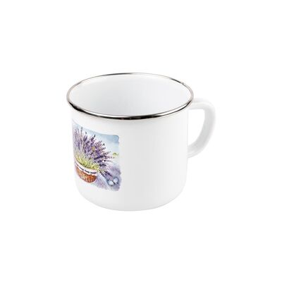 Kubek emaliowany prosty LAVANDA 12 cm 1,2 l