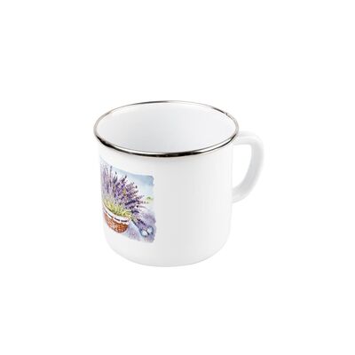 Kubek emaliowany prosty LAVANDA 9 cm 550 ml