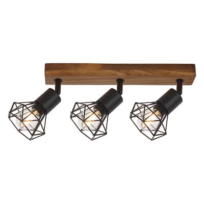 Lampa sufitowa 3139 Zeus E14 3 x 40 W dąb/czarny