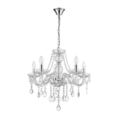 Lampa wisząca 5-płomienna CRISTALLO 5 x E14 srebrna