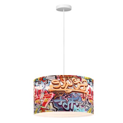 Lampa wisząca Graffiti Style 40 cm E27 wielokolorowa