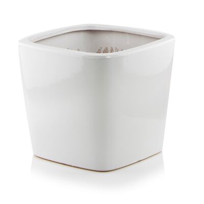 Donica ceramiczna biała 23 cm