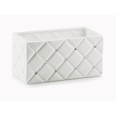 Osłonka ceramiczna rynna glamour biała 26 cm