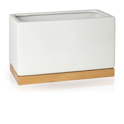 Osłonka ceramiczna rynna bamboo biała 26 cm