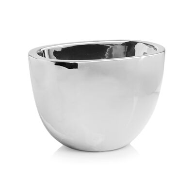 Osłonka owal ceramiczna srebrna 27 cm