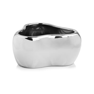 Osłonka ceramiczna misa storczyk srebrna 28 cm